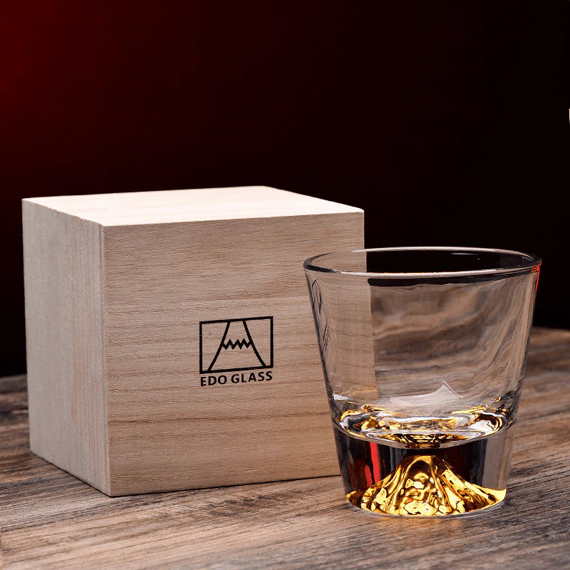 Fuji – Japanese Mount Fuji Whiskey Glass, Handcrafted Edo Kiriko Tumbler