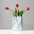 Washi – Ceramic Flower Vase, Handcrafted Japandi Paper Bag Design