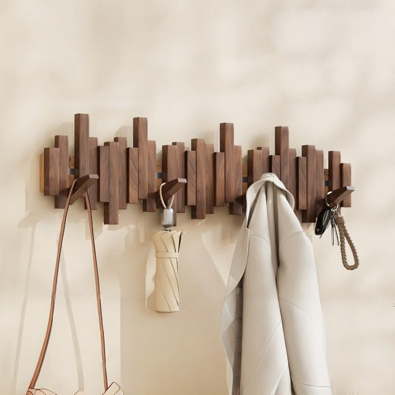Narabi – Japanese Wooden Wall Hooks, Japandi Style Piano Key Design Coat Rack