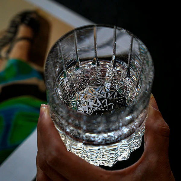 Hoshimaru – Japanese Edo Kiriko Whiskey Glass, Traditional Hand-Cut Starburst Crystal