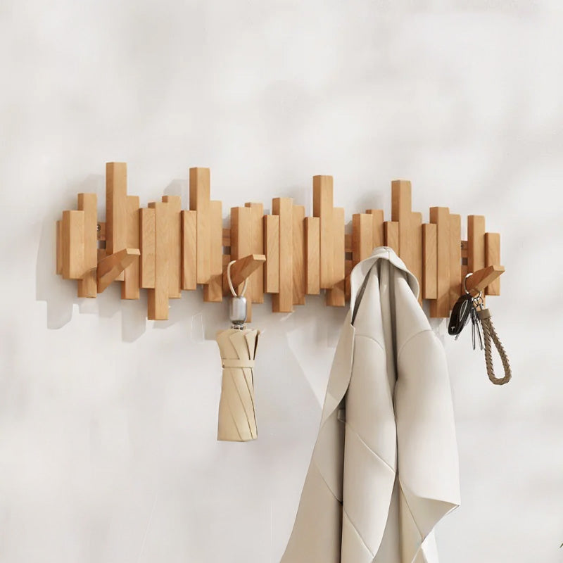 Narabi – Japanese Wooden Wall Hooks, Japandi Style Piano Key Design Coat Rack