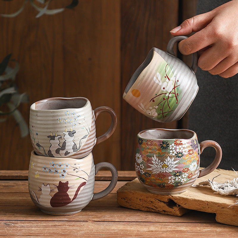 Haruki – Traditional Japanese Kutani Ware Mug, Hand-Painted Ceramic Cup