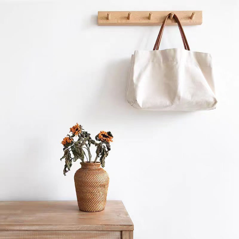 Kago – Japanese Flower Vase, Natural Handwoven Rattan Decor Basket