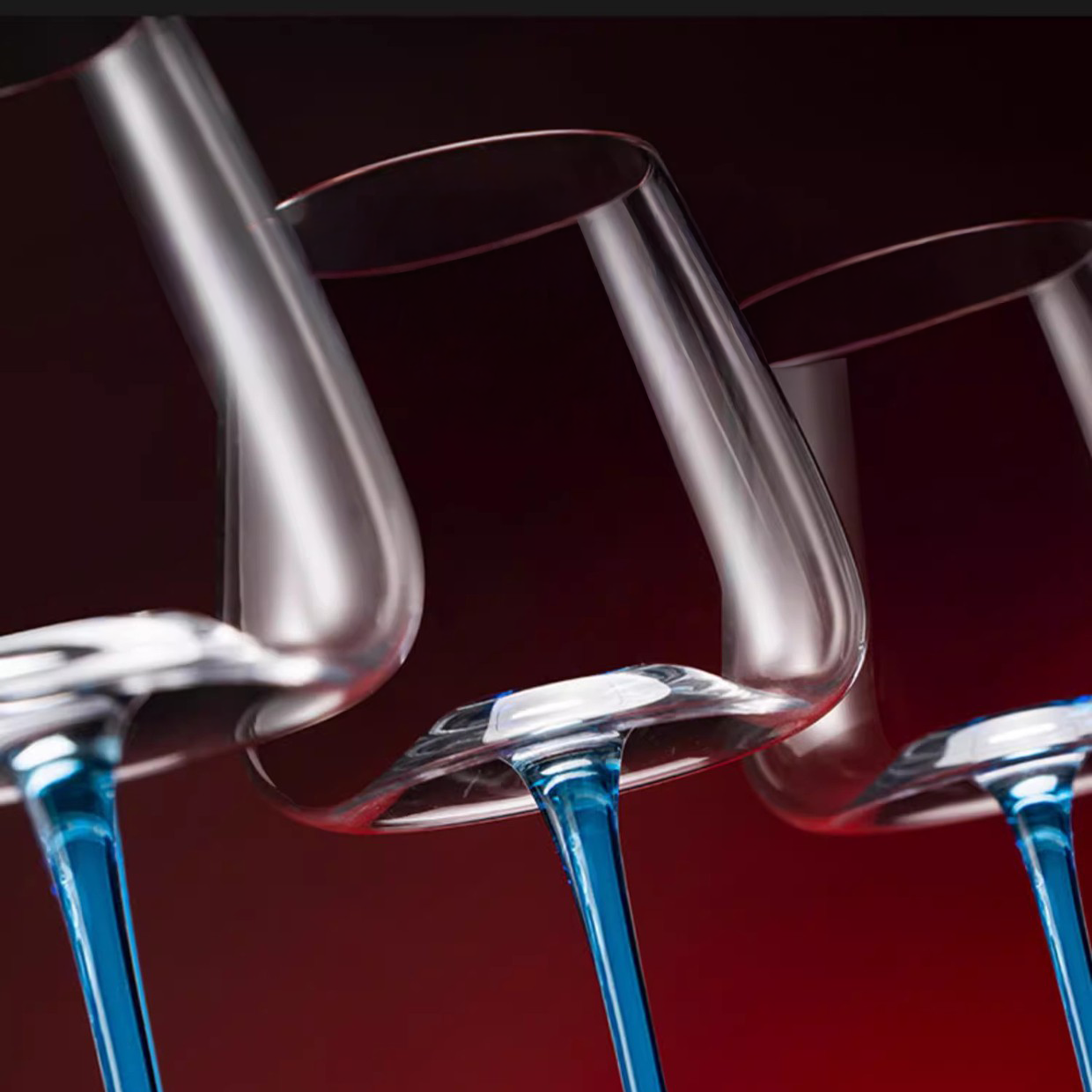 Aoki – Japanese Style Wine Glass, Blue Crystal Stemware