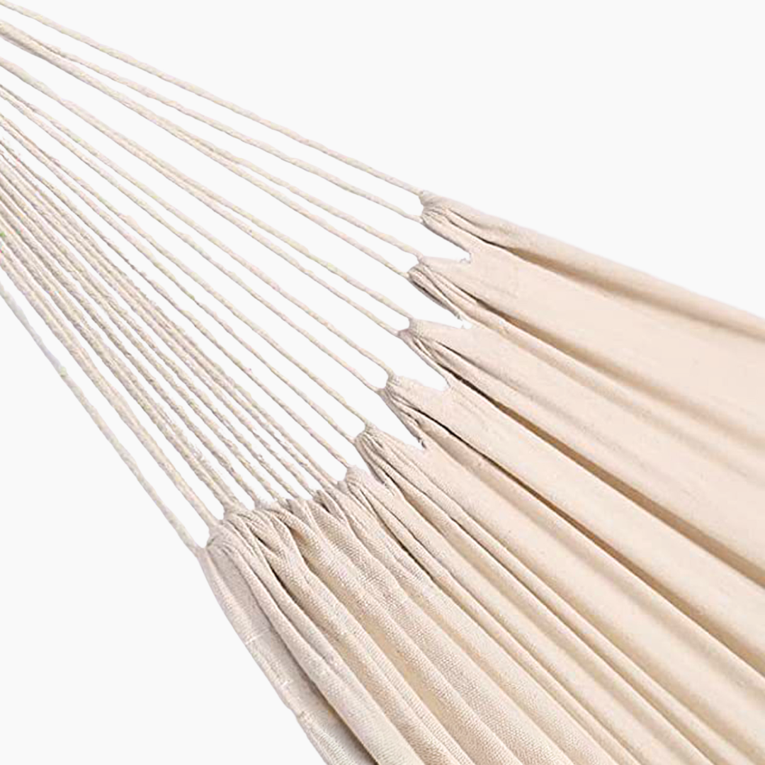 Kasumi – Japandi Style Cotton Hammock with Fringe, Boho Macrame Garden Swing