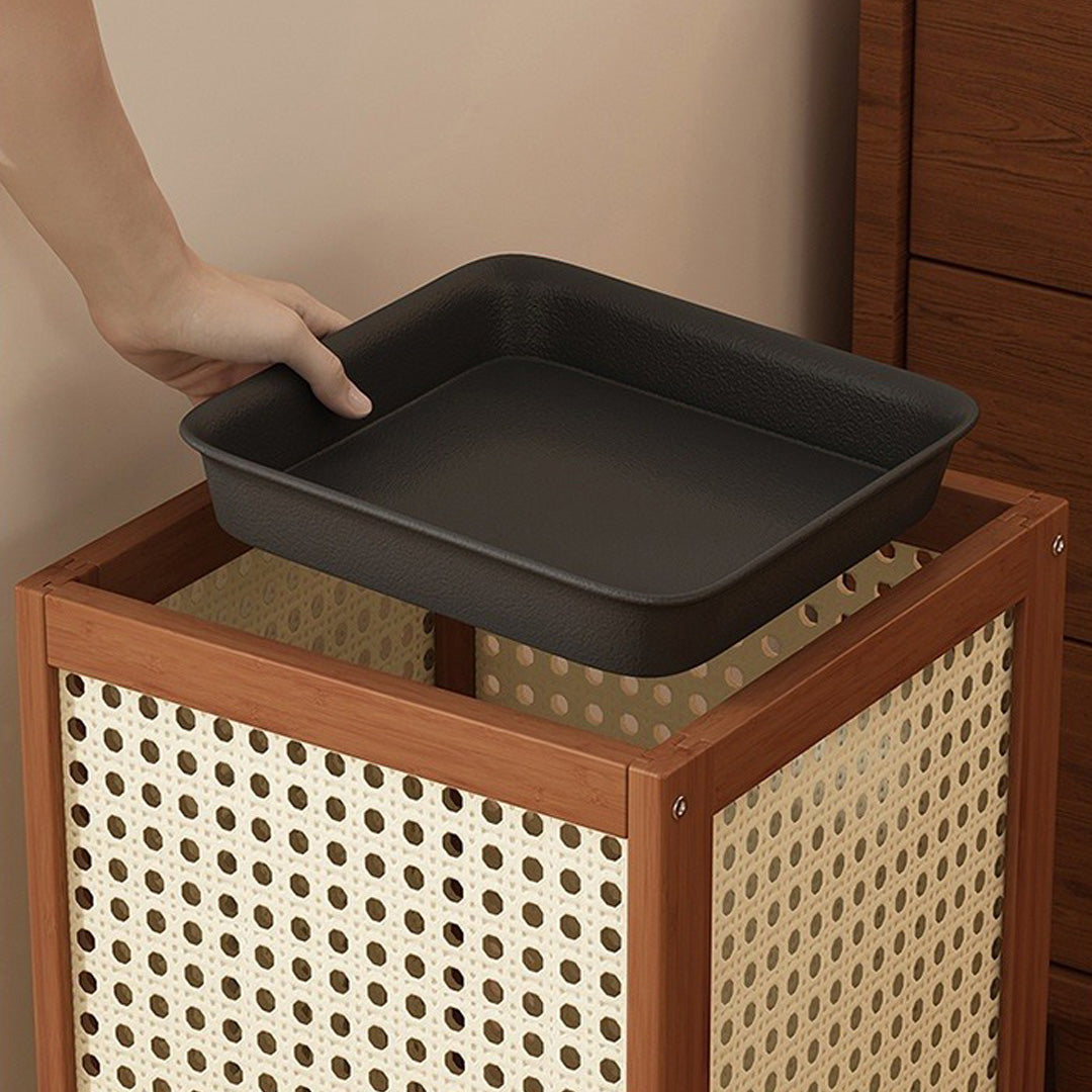 Raku – Japanese Style Umbrella Stand, Rattan Design with Drip Tray
