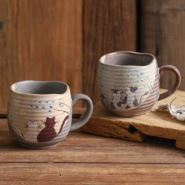 Haruki – Traditional Japanese Kutani Ware Mug, Hand-Painted Ceramic Cup