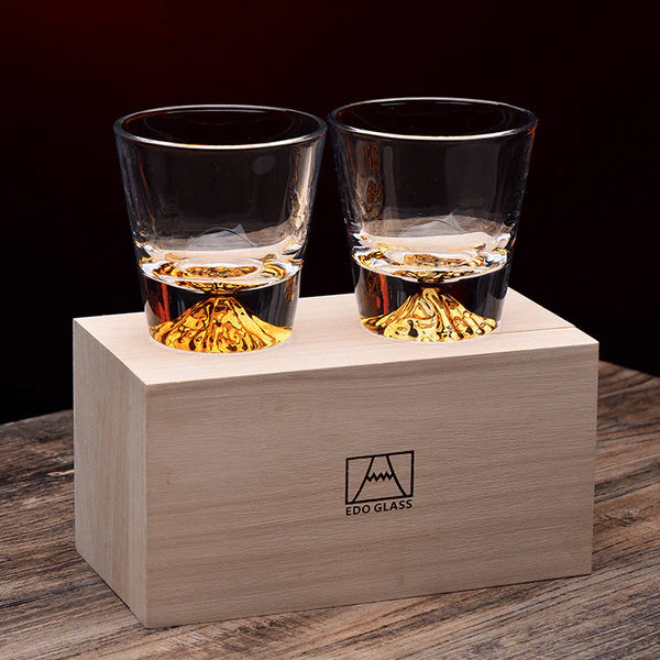 Fuji – Japanese Mount Fuji Whiskey Glass, Handcrafted Edo Kiriko Tumbler