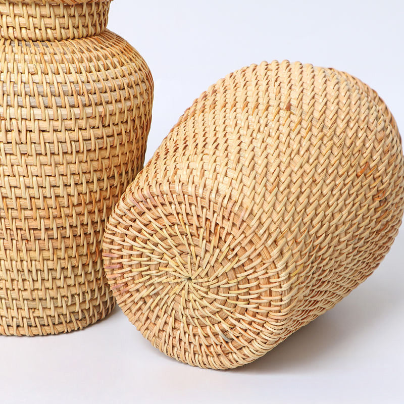 Kago – Japanese Flower Vase, Natural Handwoven Rattan Decor Basket