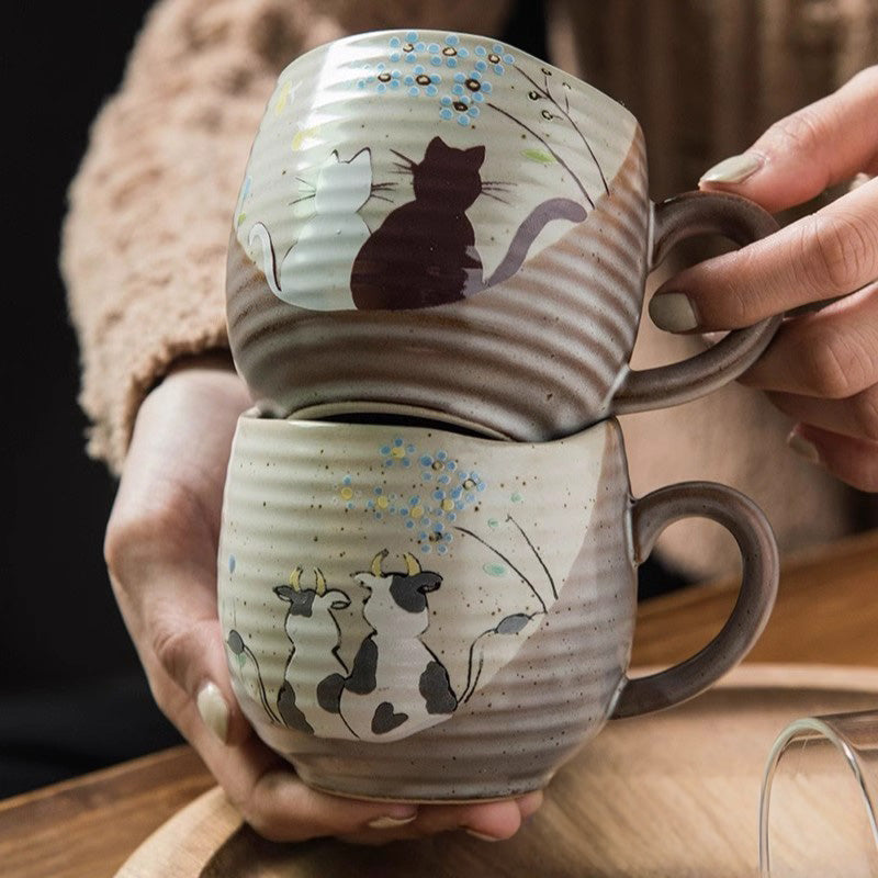 Haruki – Traditional Japanese Kutani Ware Mug, Hand-Painted Ceramic Cup