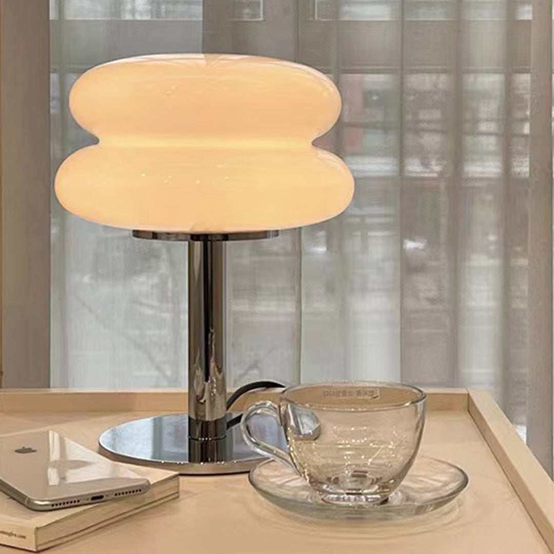 Mochi –  Japandi Style Table Lamp, Minimalist Cushion Glass Design