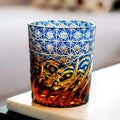 Minato – Traditional Edo Kiriko Whiskey Glass, Starburst Wave Pattern