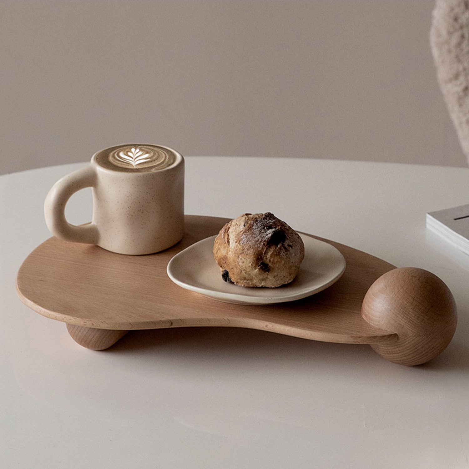 Yori – Japandi Style Decorative Wood Tray, Minimalist Vanity Organizer