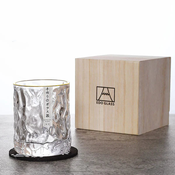 Fubuki – Traditional Japanese Style Edo Kiriko, Glacier Cut Crystal Whiskey Glass