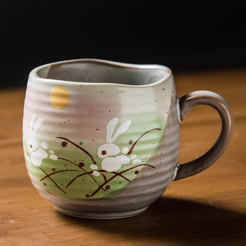 Haruki – Traditional Japanese Kutani Ware Mug, Hand-Painted Ceramic Cup
