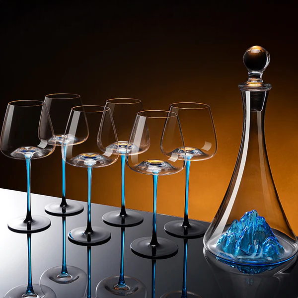 Aoki – Japanese Style Wine Glass, Blue Crystal Stemware