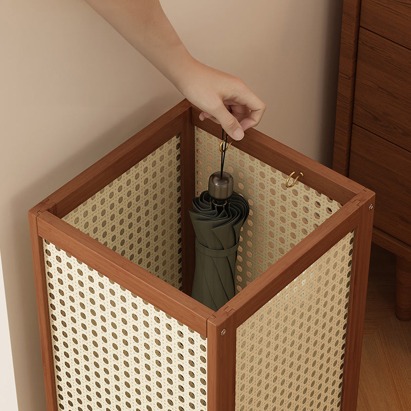 Raku – Japanese Style Umbrella Stand, Rattan Design with Drip Tray