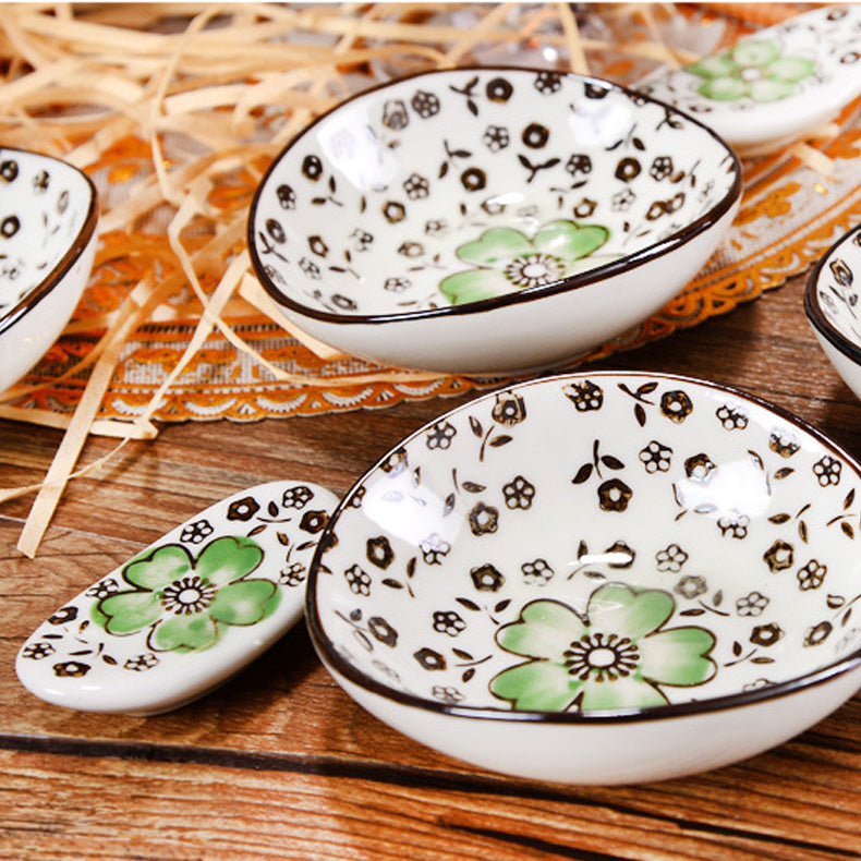 Haruka – Japanese Cherry Blossom Sushi Set, 12-Piece Hand-Painted Ceramic