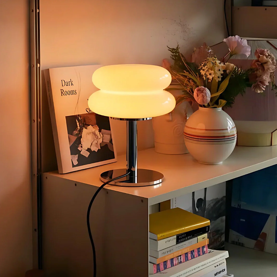 Mochi –  Japandi Style Table Lamp, Minimalist Cushion Glass Design