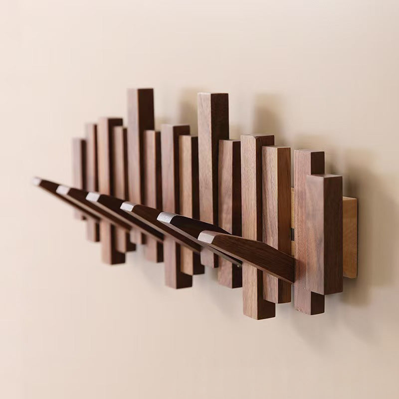 Narabi – Japanese Wooden Wall Hooks, Japandi Style Piano Key Design Coat Rack