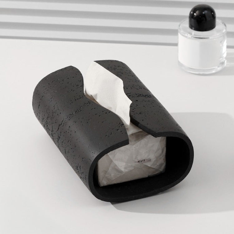 Suna – Japandi Tissue Holder, Handcrafted Natural Sandstone Accent