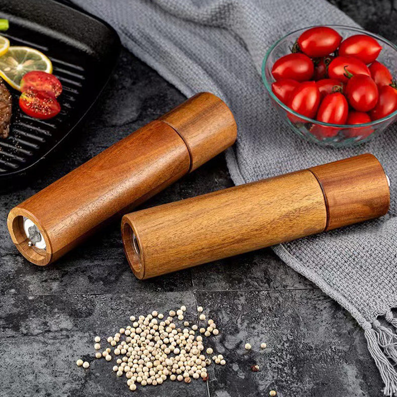 Mokume – Japanese Pepper and Salt Grinder Set, Acacia Wood Spice Mill