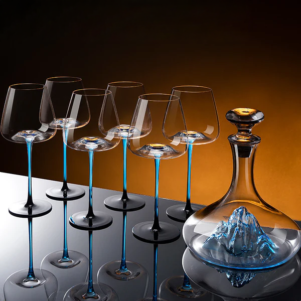 Aoki – Japanese Style Wine Glass, Blue Crystal Stemware