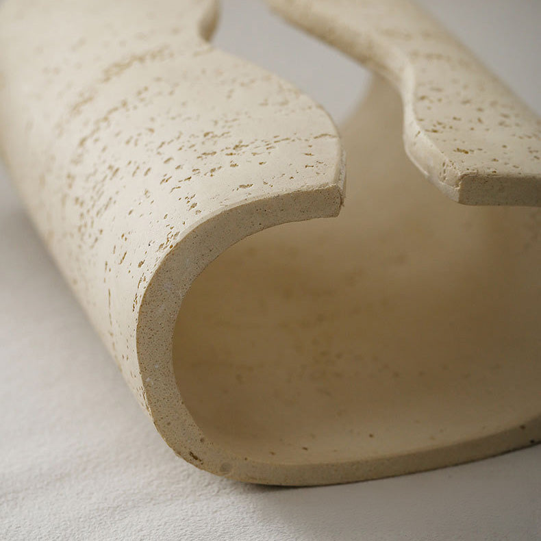 Suna – Japandi Tissue Holder, Handcrafted Natural Sandstone Accent