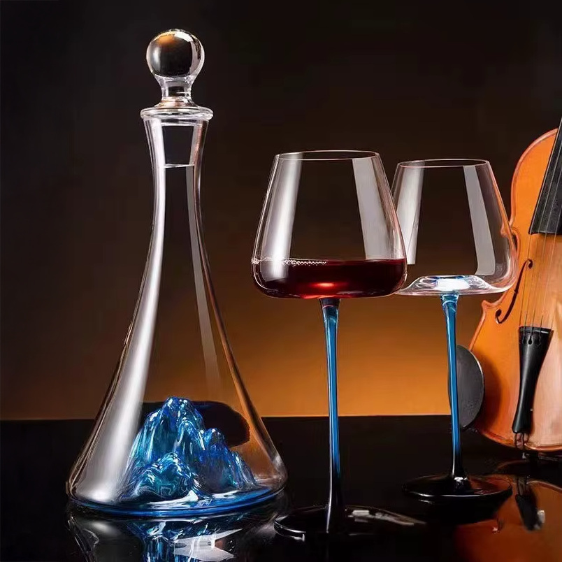 Aoki – Japanese Style Wine Glass, Blue Crystal Stemware