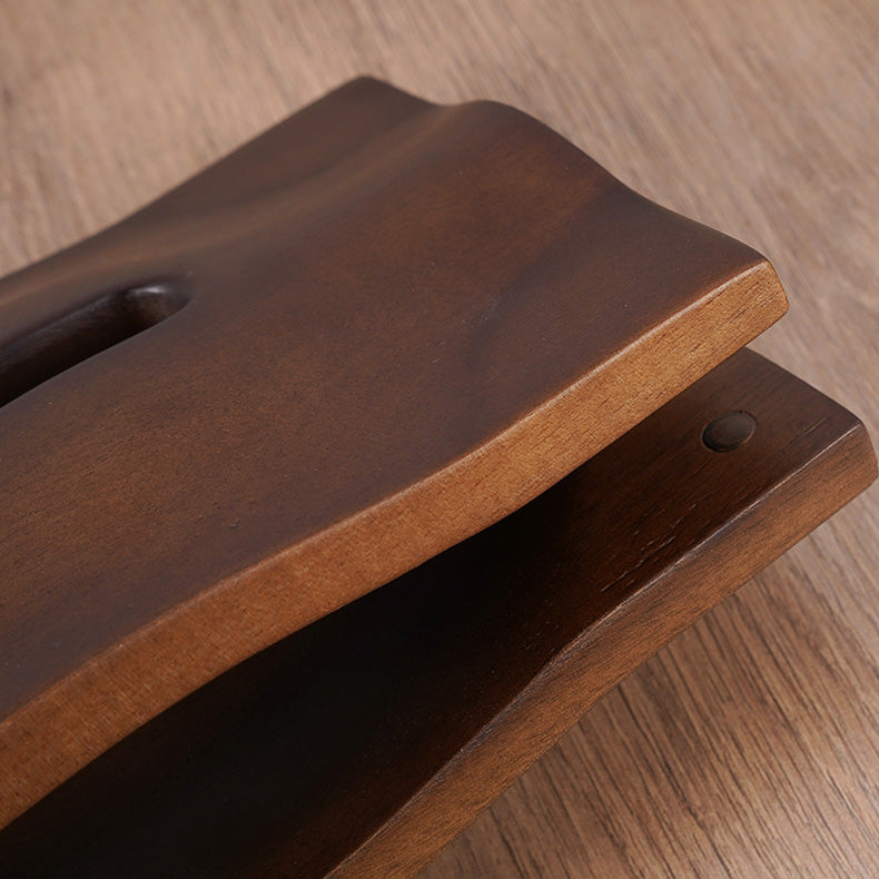 Yama – Japanese Wood Tissue Box Cover, Solid Walnut Sculptural Design