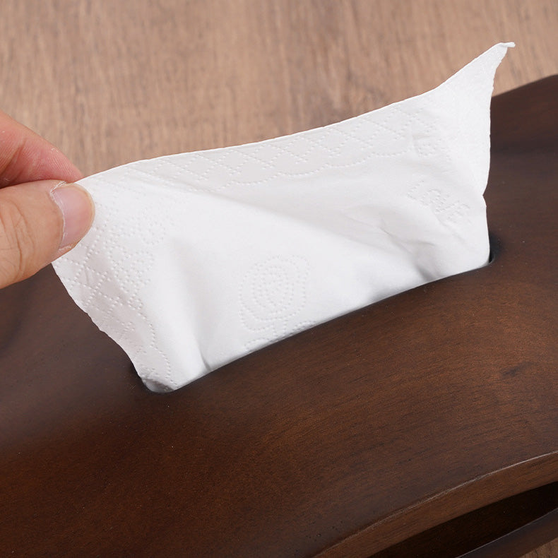 Yama – Japanese Wood Tissue Box Cover, Solid Walnut Sculptural Design