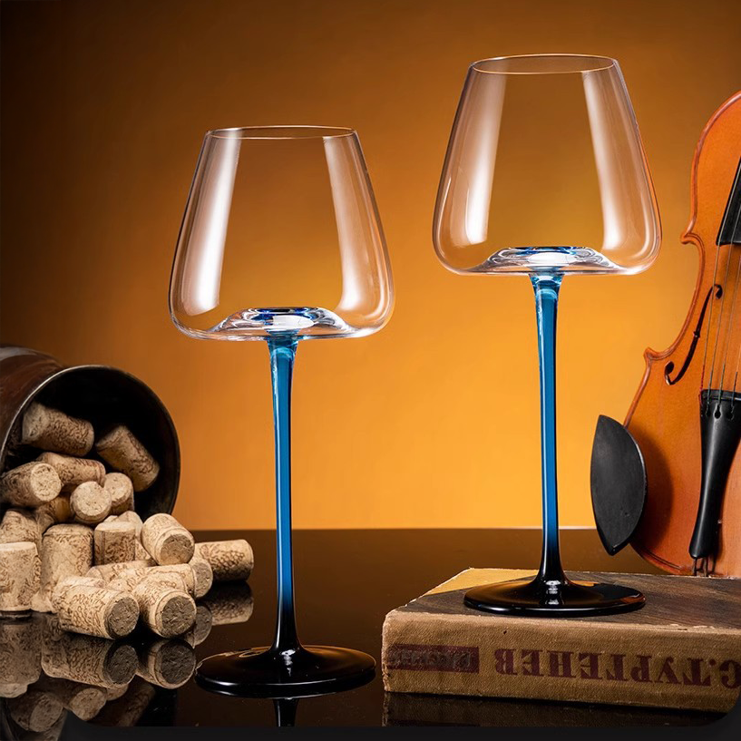 Aoki – Japanese Style Wine Glass, Blue Crystal Stemware