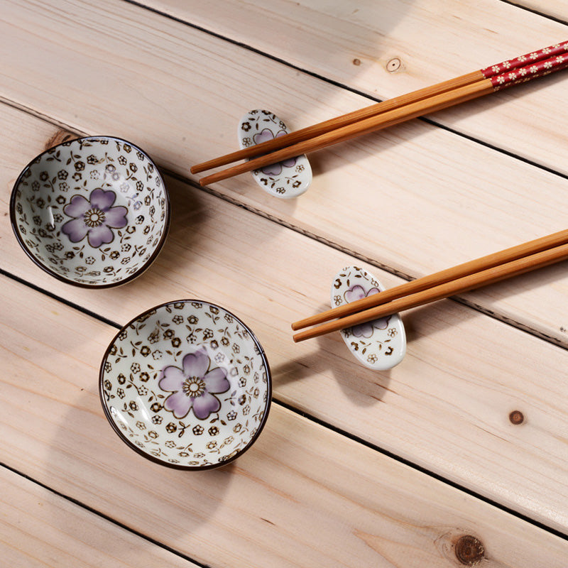 Haruka – Japanese Cherry Blossom Sushi Set, 12-Piece Hand-Painted Ceramic
