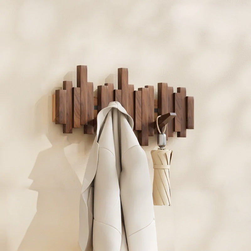 Narabi – Japanese Wooden Wall Hooks, Japandi Style Piano Key Design Coat Rack