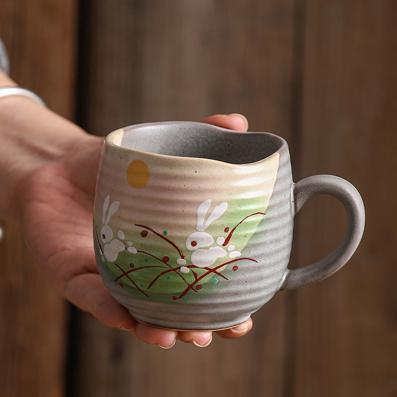 Haruki – Traditional Japanese Kutani Ware Mug, Hand-Painted Ceramic Cup