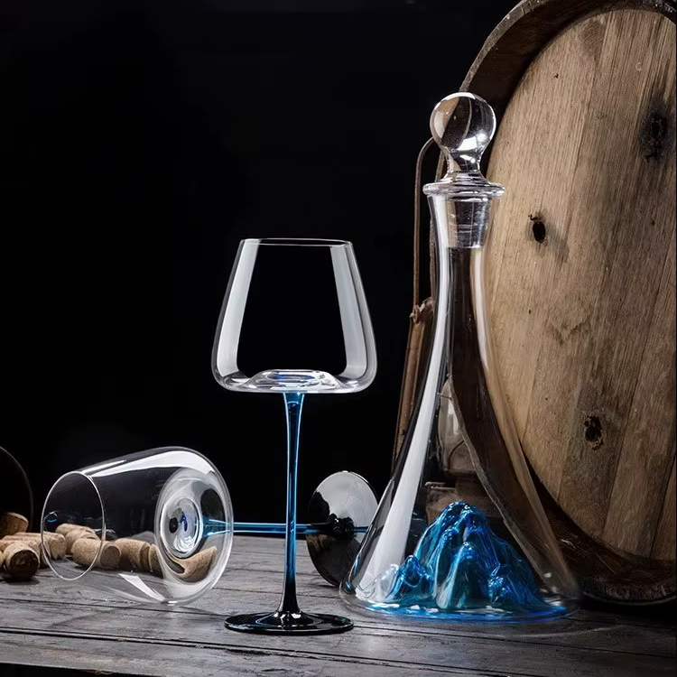 Aoki – Japanese Style Wine Glass, Blue Crystal Stemware