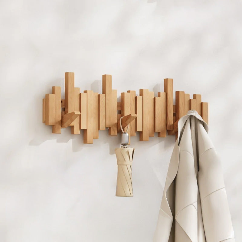 Narabi – Japanese Wooden Wall Hooks, Japandi Style Piano Key Design Coat Rack