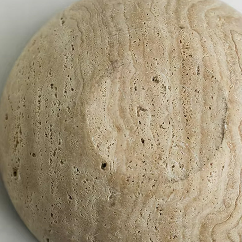 Maru – Japanese Style Travertine Incense Burner, Handcarved Aromatherapy Orb