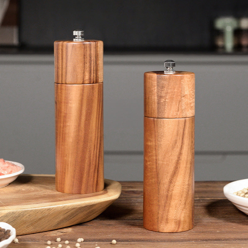 Mokume – Japanese Pepper and Salt Grinder Set, Acacia Wood Spice Mill