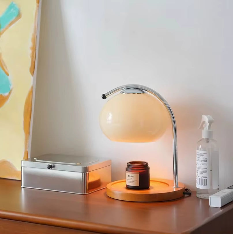 Yuhi – Japandi Style Candle Warmer, Vintage Glass Table Lamp with Dimmer