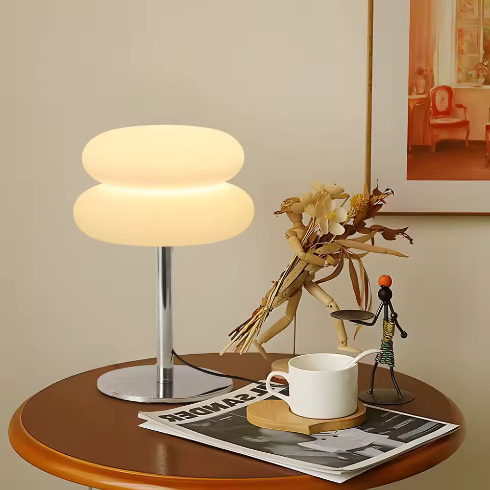 Mochi –  Japandi Style Table Lamp, Minimalist Cushion Glass Design