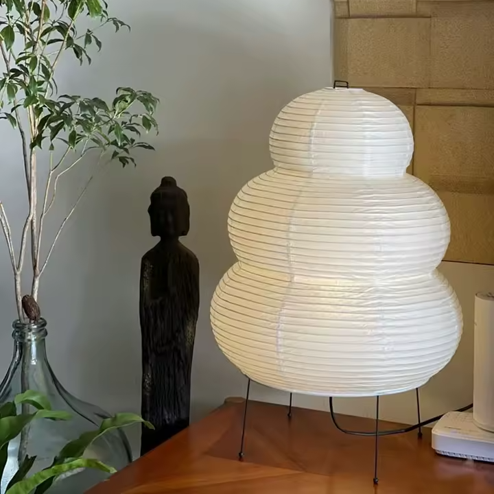 Mangetsu – Japandi Style Floor Lamp, Wabi-Sabi Paper Lamp