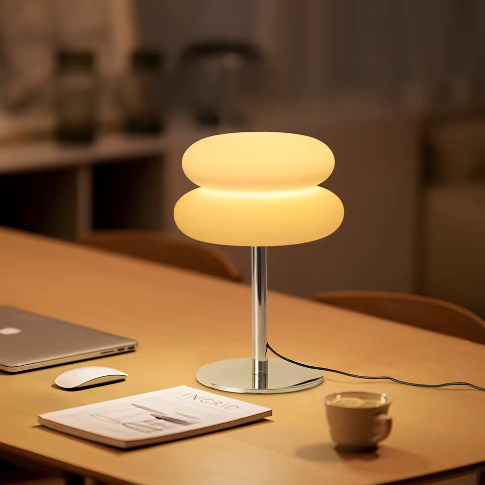 Mochi –  Japandi Style Table Lamp, Minimalist Cushion Glass Design
