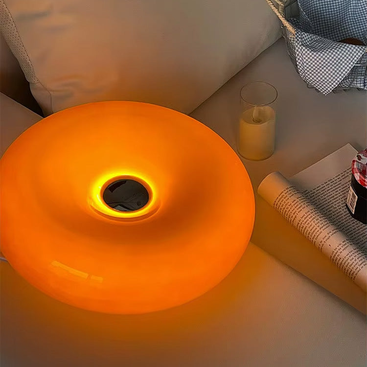 Maru – Japandi Style Table Lamp, Modern Round Glass Design, Donut Lamp