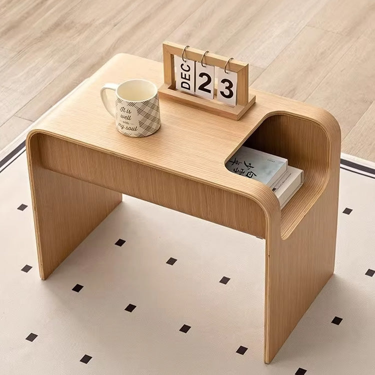 Ame – Japanese Wooden Side Table, Japandi Style Curved Design