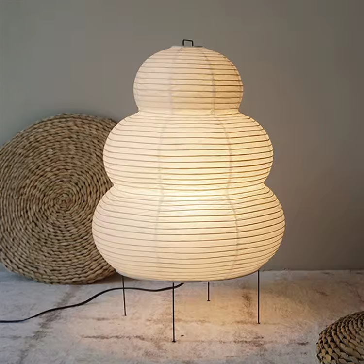 Mangetsu – Japandi Style Floor Lamp, Wabi-Sabi Paper Lamp
