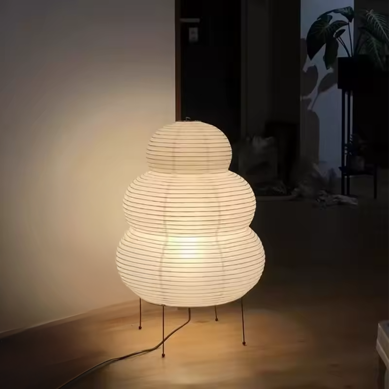 Mangetsu – Japandi Style Floor Lamp, Wabi-Sabi Paper Lamp