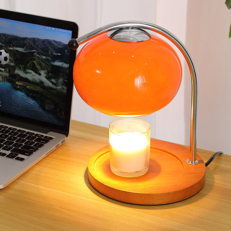 Yuhi – Japandi Style Candle Warmer, Vintage Glass Table Lamp with Dimmer