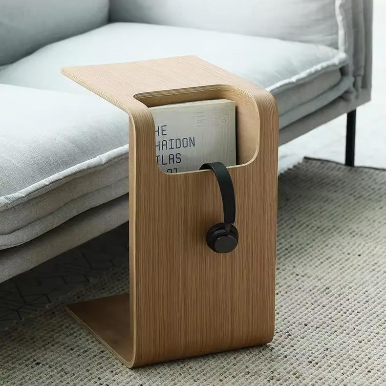 Ame – Japanese Wooden Side Table, Japandi Style Curved Design