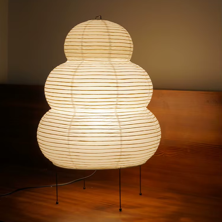 Mangetsu – Japandi Style Floor Lamp, Wabi-Sabi Paper Lamp